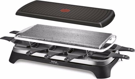 Tefal Inox & Design, Smart 3-in-1 Gourmetset, Steengrill, Grillplaat 10 Persoons