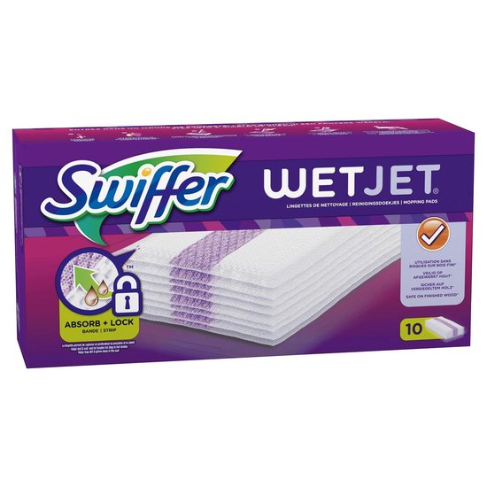 Swiffer WetJet Reinigingsdoekjes, Voordeelverpakking, 8x10 navullingen
