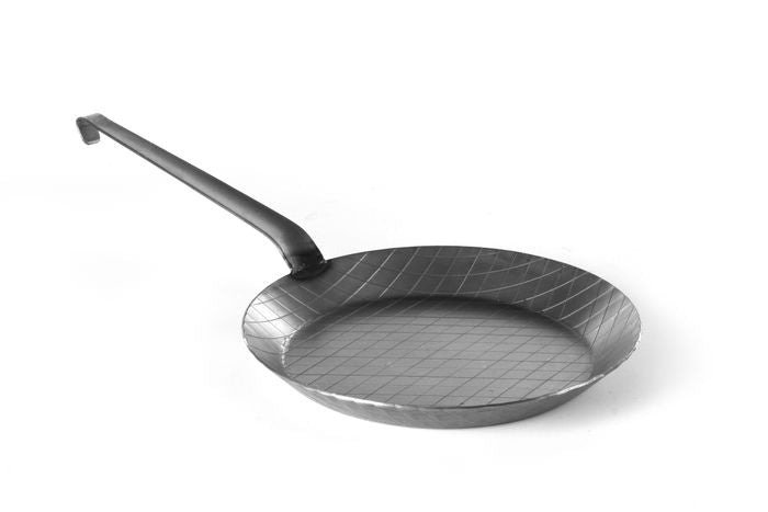 Hendi Koekenpan Plaatstaal Geruit ø 32cm, Alle warmtebronnen incl. inductie