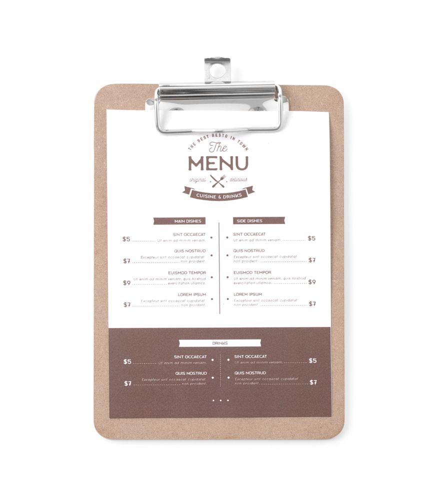 Menu klembord, HENDI, 125x180mm