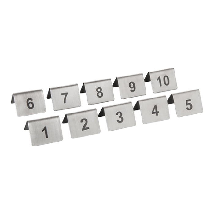 Tafelnummers set 1-10 - RVS bordjes met tafelnummers 1 t/m 10