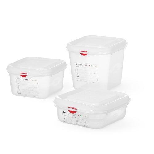 Voorraaddoos 150mm GN 1/9 PP met HACCP labels, 2.6 Liter