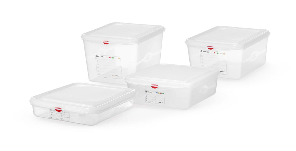 Voorraaddoos 150mm - GN 1/2 PP - met HACCP labels - 10 Liter