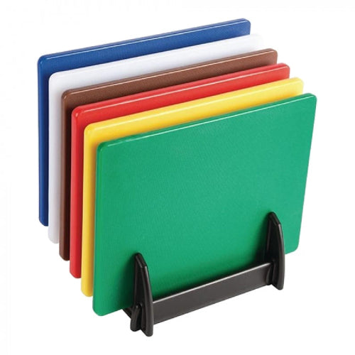 Set Snijplanken inclusief Snijplank rek, CaterChef, 6 st., 450x300x(H)10 mm