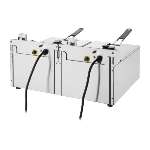 Dubbele Friteuse RVS, 2x5L, Elektrisch, Buffalo, 2x2.8kW