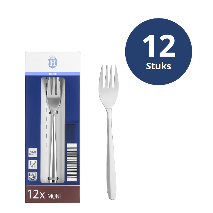 Gebaksvorken 12 stuks H-line, RVS, Moni