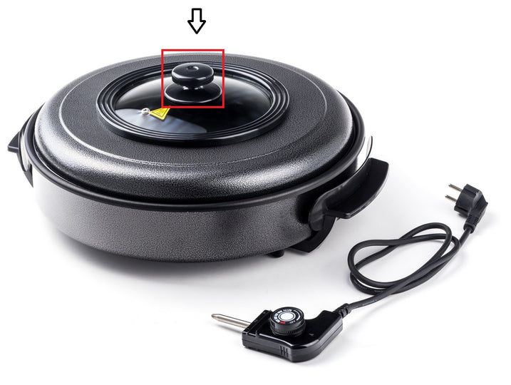 Losse Knop t.b.v. deksel Hendi partypan 239506 en 239605, Zwart, Hendi