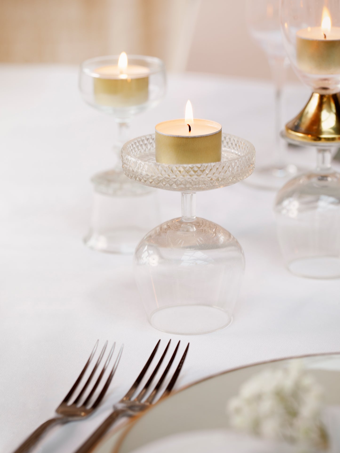 Bolsius Professional, Waxinelichtjes 6 uur, Goud / Wit, 150 stuks