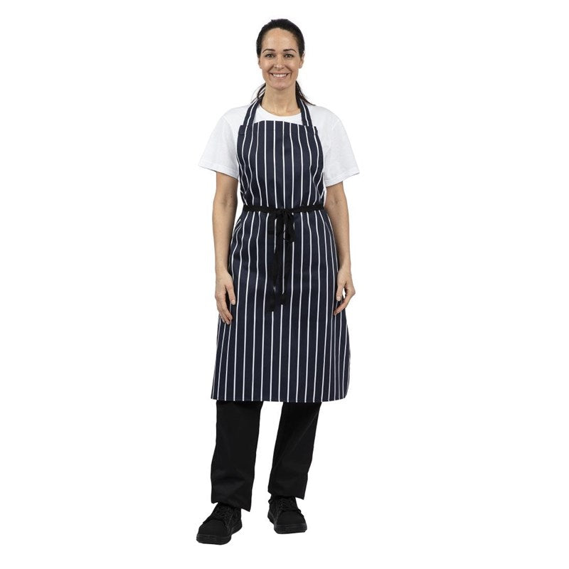 Halterschort Blauw/Wit Gestreept, Whites Chefs Clothing