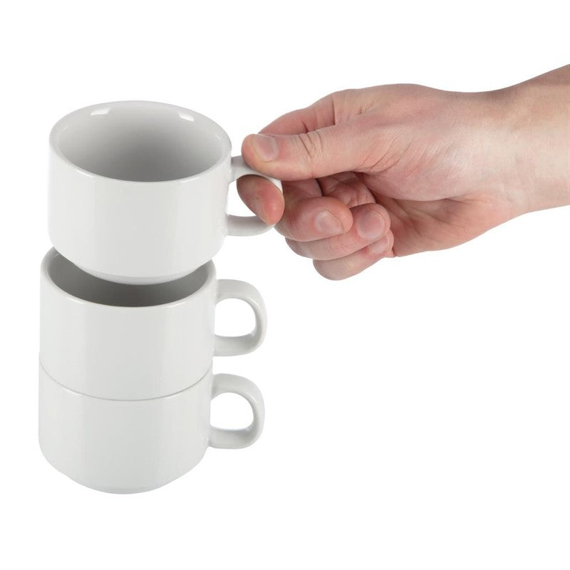 Athena Hotelware koffiekopjes 20cl Wit - Stapelbaar - Set van 24 kopjes