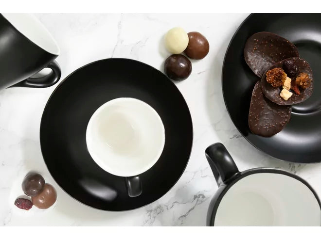 Aroma Matt Cappuccino Kop - 6 stuks - Zwart - 190ml