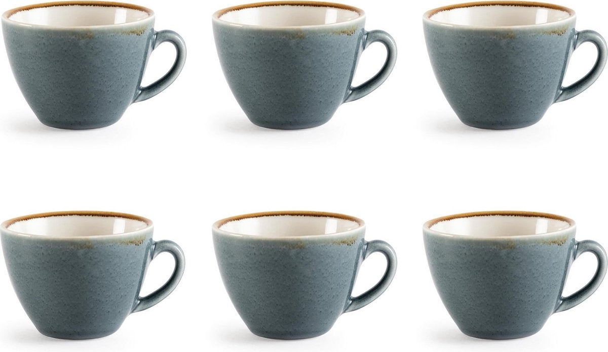 Olympia Kiln Koffiekop Blauw 23cl ( Set van 6 )