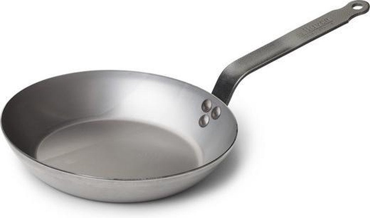 De Buyer Plaatstalen Koekenpan Ø 24cm - zonder PFAO & PTFE - Geen Inductie - Natuurlijk wax anti aanbaklaag