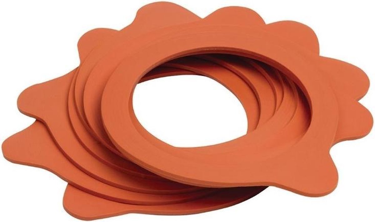 10x Rubberen afdichtring / ring voor Weckpotje - Oranje ring voor weckpotje