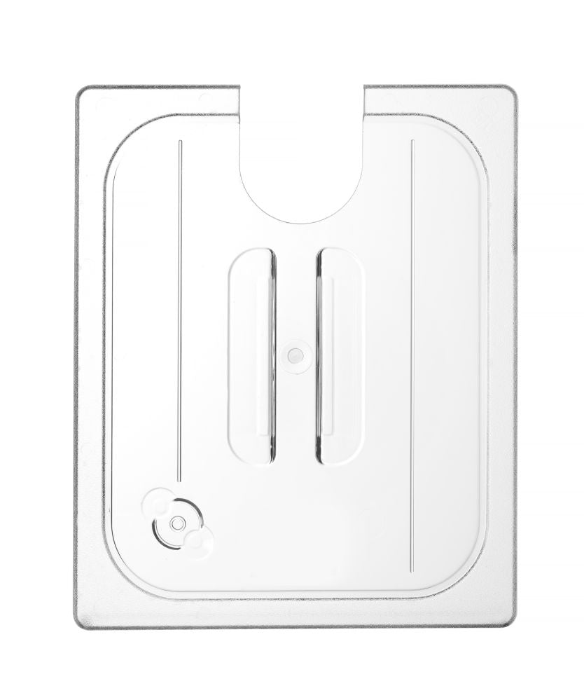 Deksel voor GN containers met uitsparing voor sous vide stick, HENDI, GN 1/2, Transparant, 265x325mm