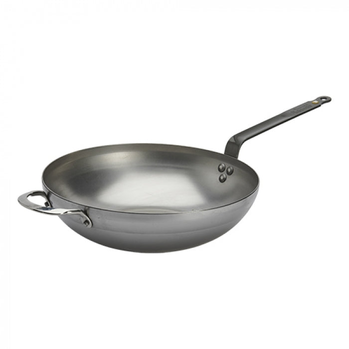De Buyer Mineral B Wokpan 32cm met extra greep – Plaatstaal - inclusief inductie