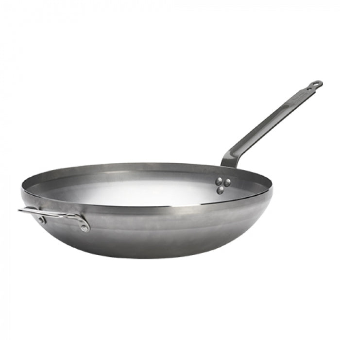 De Buyer Mineral B Wokpan 40cm met extra greep – Plaatstaal - inclusief inductie