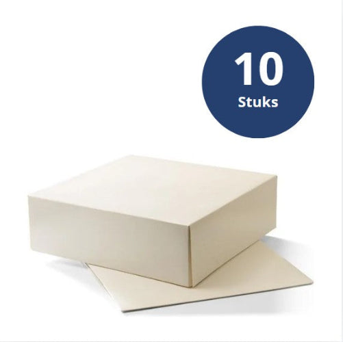 Taartdoos karton Duplex karton 25x25x8 cm, 10 stuks, BARSA, Gebaksdoos