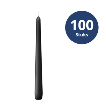 Bolsius Professional, Gotische kaarsen, Zwart 24cm, 7 uur, 100 stuks