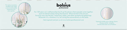 Bolsius Professional, Gotische kaarsen, Ivoor 25cm, 8 uur, 30 stuks