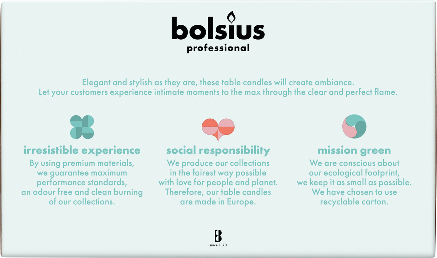 Bolsius Professional Dinerkaarsen Ivoor, 45 stuks, 18cm, Druipvrij