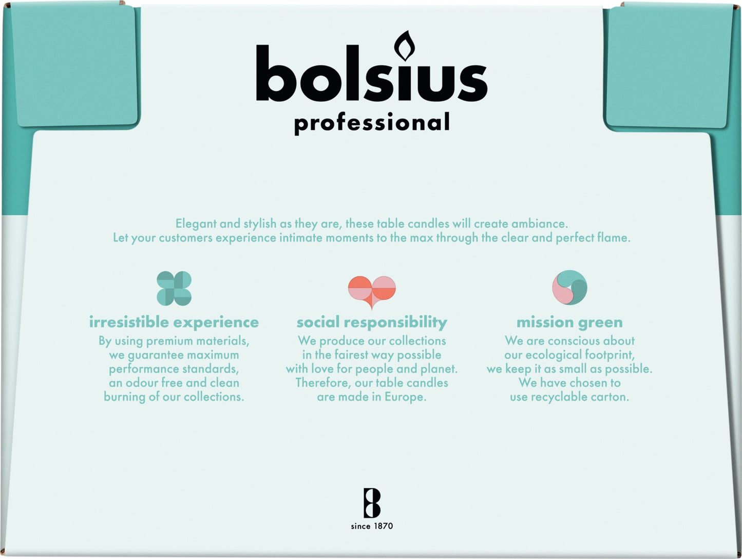 Bolsius Professional, Torpedokaarsen, Ivoor 24cm, 9 uur, 136 stuks