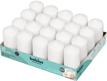 Bolsius Professional, Stompkaarsen, Wit 10 cm, 20 uur, 20 stuks