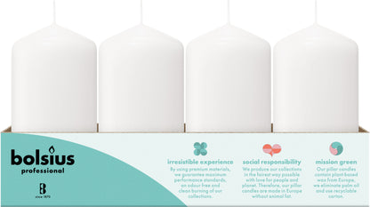 Bolsius Professional, Stompkaarsen, Wit 10 cm, 20 uur, 20 stuks
