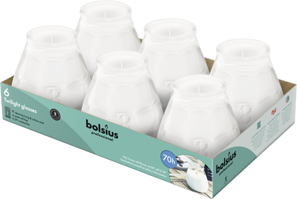 Bolsius Professional Twilight kaarsen, Wit, 70 uur, 6 stuks