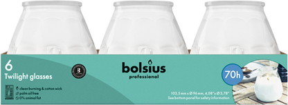Bolsius Professional Twilight kaarsen, Wit, 70 uur, 6 stuks
