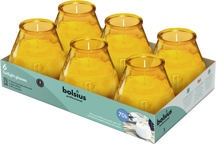 Bolsius Professional Twilight, Amber, 70 uur, 6 stuks