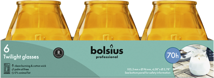 Bolsius Professional Twilight, Amber, 70 uur, 6 stuks