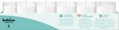 Bolsius Professional Clear Cups waxinelichtjes Wit, 40 stuks, 16 uur brandtijd