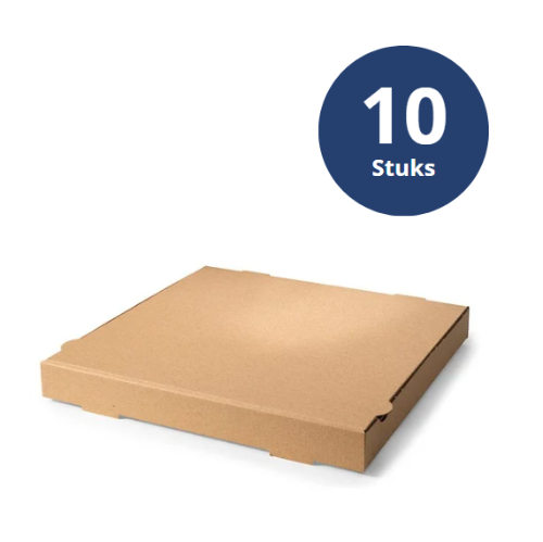 10x Pizzadozen - 32x32x4,2 cm - 10 stuks - kraft / bruin