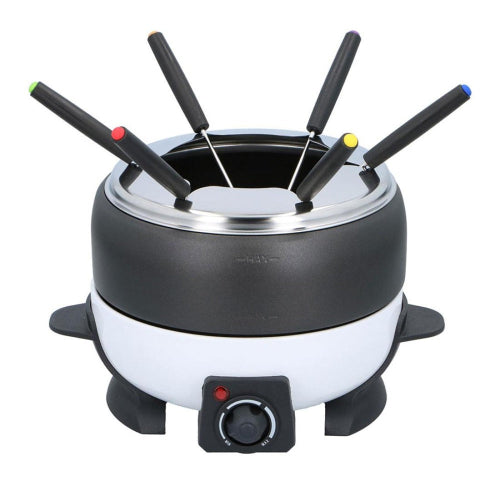 Fondue set Cuisinier Deluxe 800W incl RVS Fonduevorken - 6 Personen