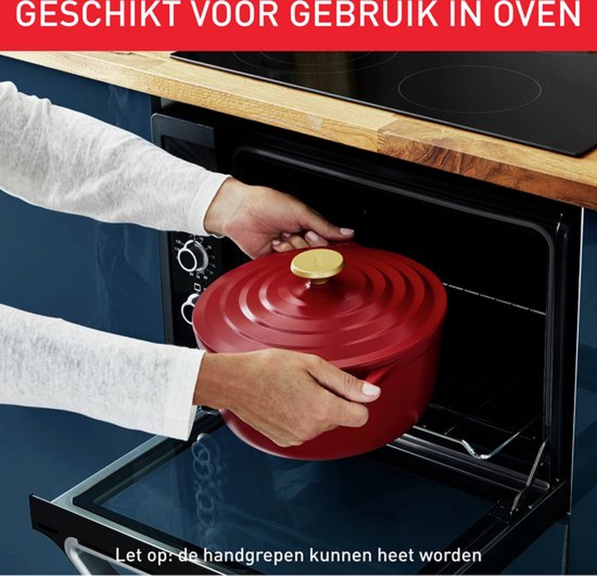 Tefal Air Braadpan, Ovaal 30x23 cm, Rood