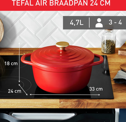 Tefal Air Braadpan Ø 24 cm, Rood