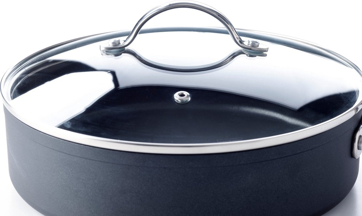 Brabantia Chrome Hapjespan ø 24 cm, met deksel, Alle Warmtebronnen