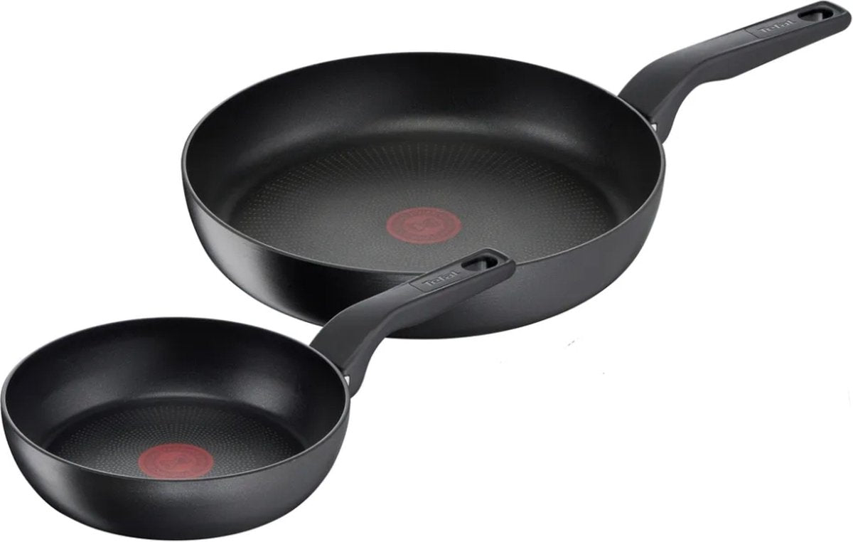 Tefal Hard Titanium PRO Pannenset Koekenpan Ø 24/28 cm, Alle Warmtebronnen