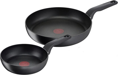Tefal Hard Titanium PRO Pannenset Koekenpan Ø 24/28 cm, Alle Warmtebronnen
