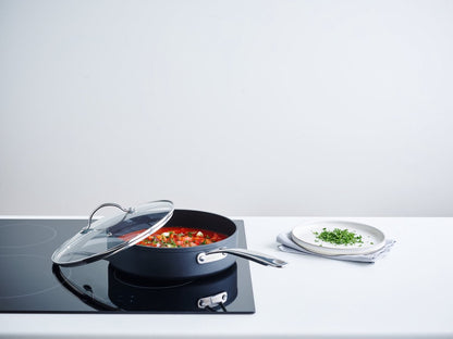 Brabantia Chrome Hapjespan ø 24 cm, met deksel, Alle Warmtebronnen