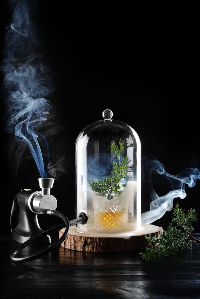 Glazen stolp met ventilatieopening, HENDI, Cocktail stolp, ⌀130x(H)282mm