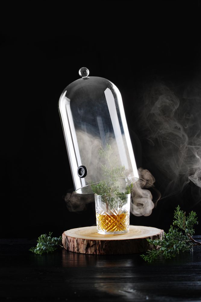 Glazen stolp met ventilatieopening, HENDI, Cocktail stolp, ⌀130x(H)282mm