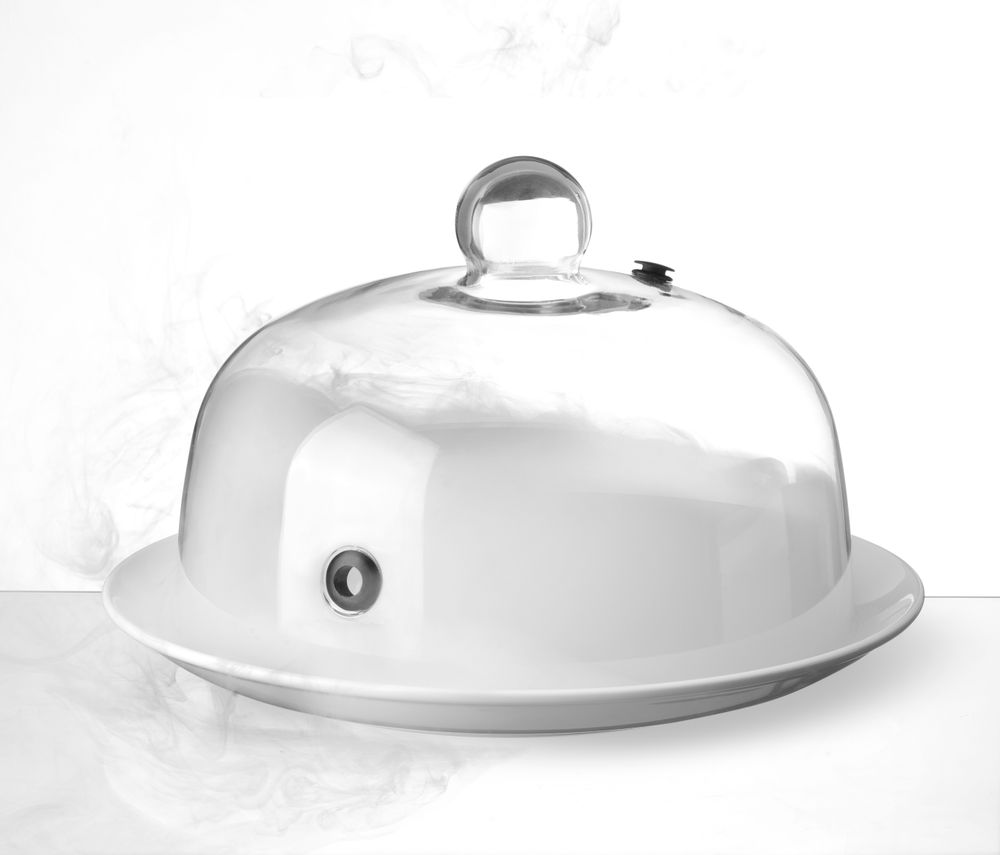 Glazen stolp met ventilatieopening, HENDI, Serveerstolp, ⌀260x(H)175mm