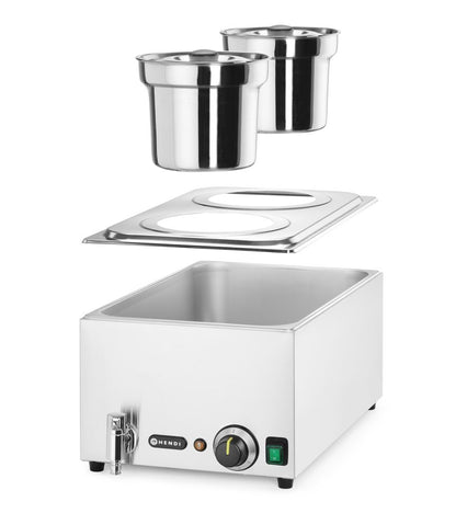 Set: Bain-marie HENDI Ranger + 2x bak 4L met deksel, HENDI, 8L, 220-240V/1000W, 604x332x(H)315mm