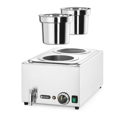 Set: Bain-marie HENDI Ranger + 2x bak 4L met deksel, HENDI, 8L, 220-240V/1000W, 604x332x(H)315mm