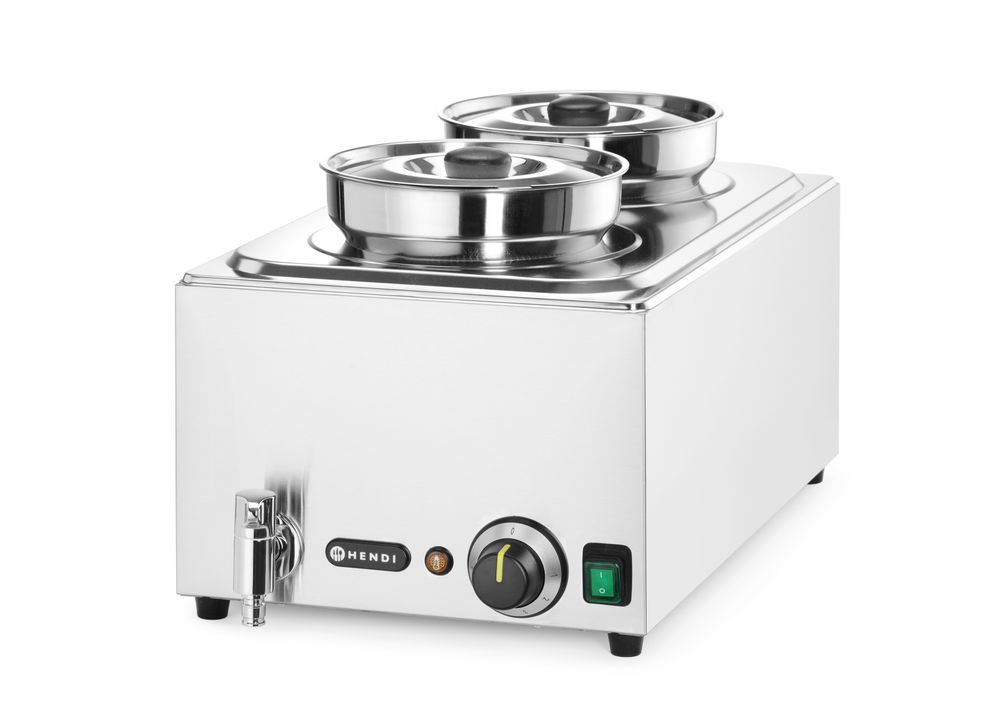 Set: Bain-marie HENDI Ranger + 2x bak 4L met deksel, HENDI, 8L, 220-240V/1000W, 604x332x(H)315mm
