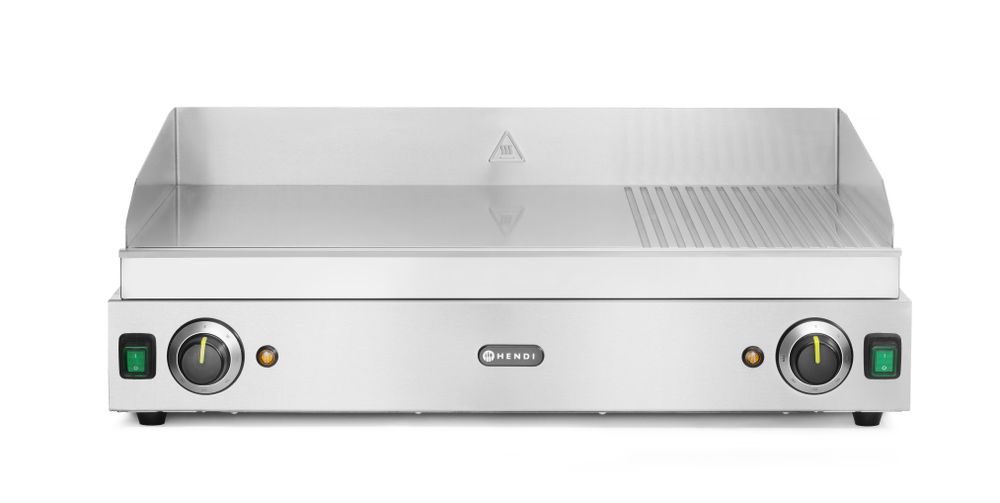 Bakplaat 1/3 geribbeld, HENDI, Profi Line, 2/3 glad, 1/3 geribd, 230V/3500W, 720x550x(H)245mm