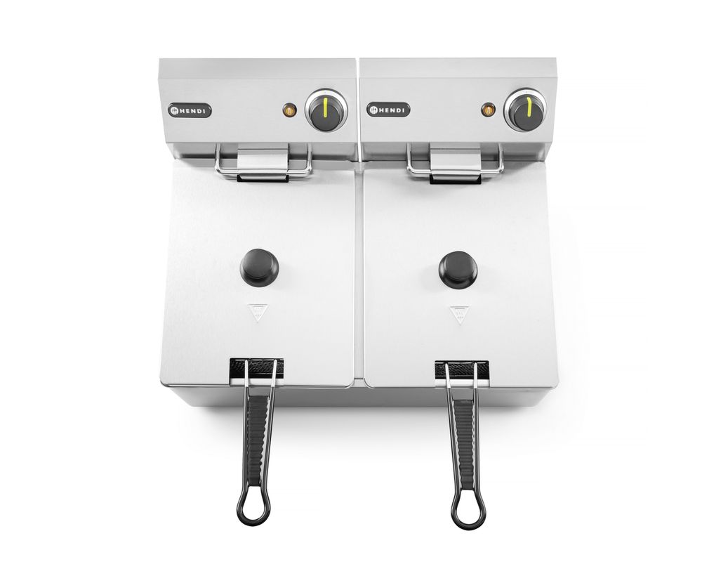 Friteuse Kitchen Line - 2x 8L, HENDI, Kitchen Line, 16L, 230V/7000W, 542x430x(H)351mm