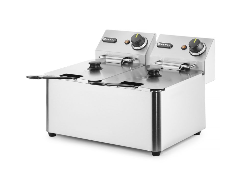 Friteuse Kitchen Line - 2x4L, HENDI, Kitchen Line, 8L, 230V/6000W, 470x380x(H)315mm